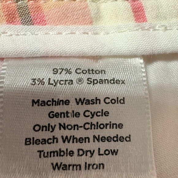 Talbots Vibrant Pink and Yellow Plaid Walking Shorts Pockets Side and Back. 10 - Picture 10 of 10